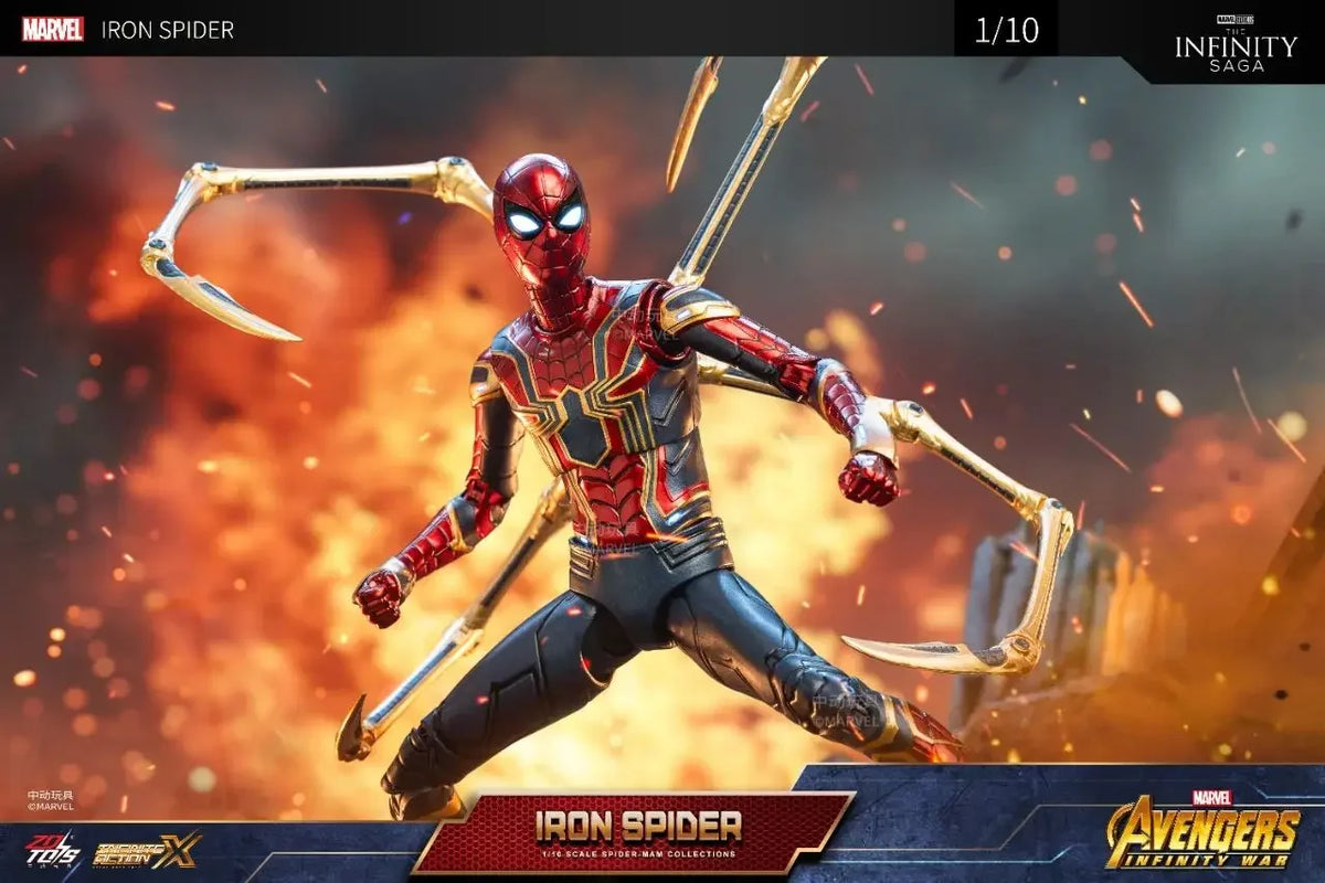 ZD Toy Iron Spider Man Advanced suit legends No Way Home Peter Parker Gold Black Red Model Action Figure Adult Collectible Toy