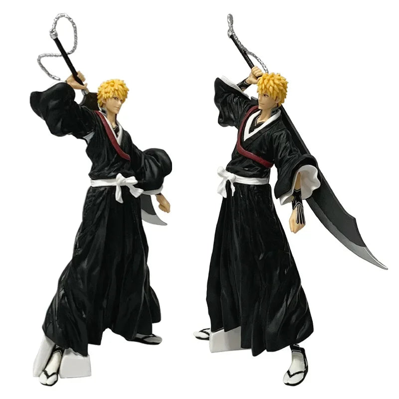 21cm Bleach Anime Figure Kurosaki Ichigo/Aizen Sousuke Battle Style Action Model Pvc Statue Desktop Ornament Collection Toy Gift