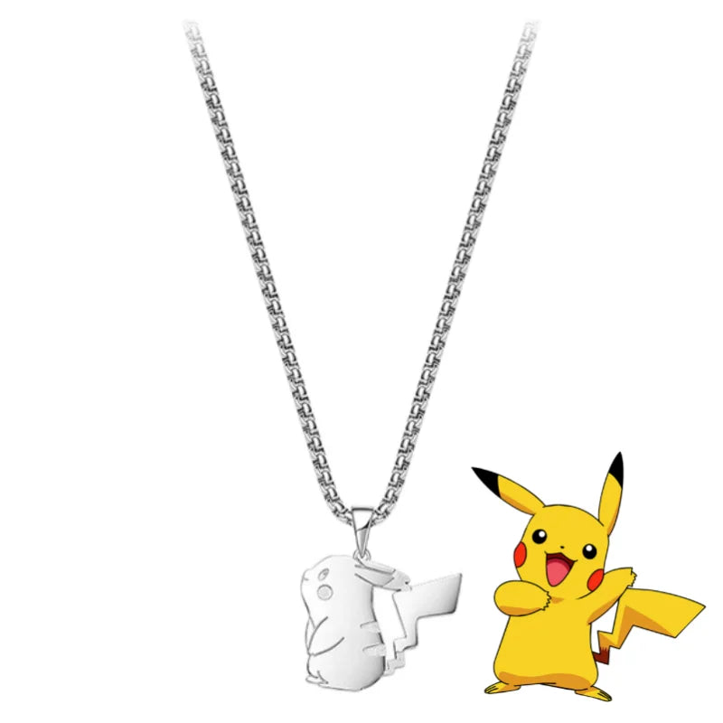 New Pokemon Espeon Snorlax Gengar Mewtwo Necklace Couple Accessories Anime Peripherals Fashion Cartoon Niche Light Luxury Gifts