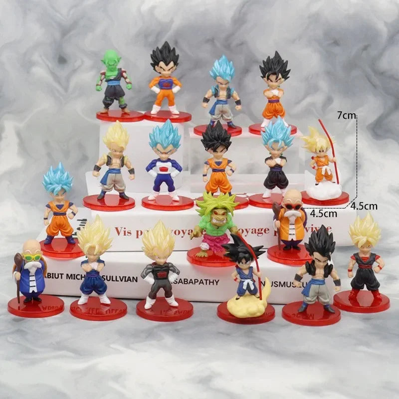 Gen 1 and Gen 2 Dragon Ball Super Saiyan Goku Vegeta artoon figurine Action Mini Figures Dolls Model Action Statue Toys Gifts