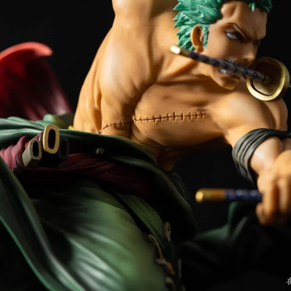 One Piece Action Figure Three-Knife Fighting Skill Roronoa Zoro Anime Model Decorations PVC Toy Gift