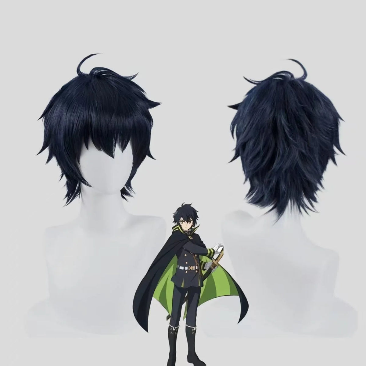 Seraph of the End Cosplay Costume - Yuichiro & Mika Hyakuya Anime Uniform with Super Long Cape, Halloween Carnival Roleplay Outf