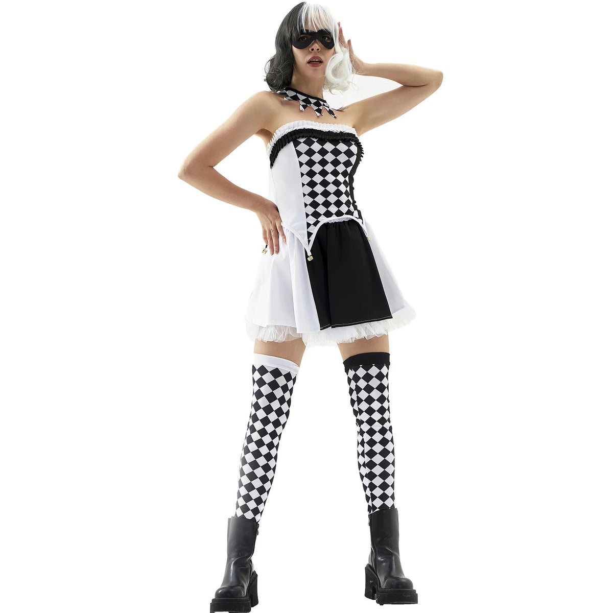 ZOETOPKID Halloween Cosplay Costumes Clown Circus Party Dress Uniforms Female Costume Naughty Clown Performance Joker Clothing