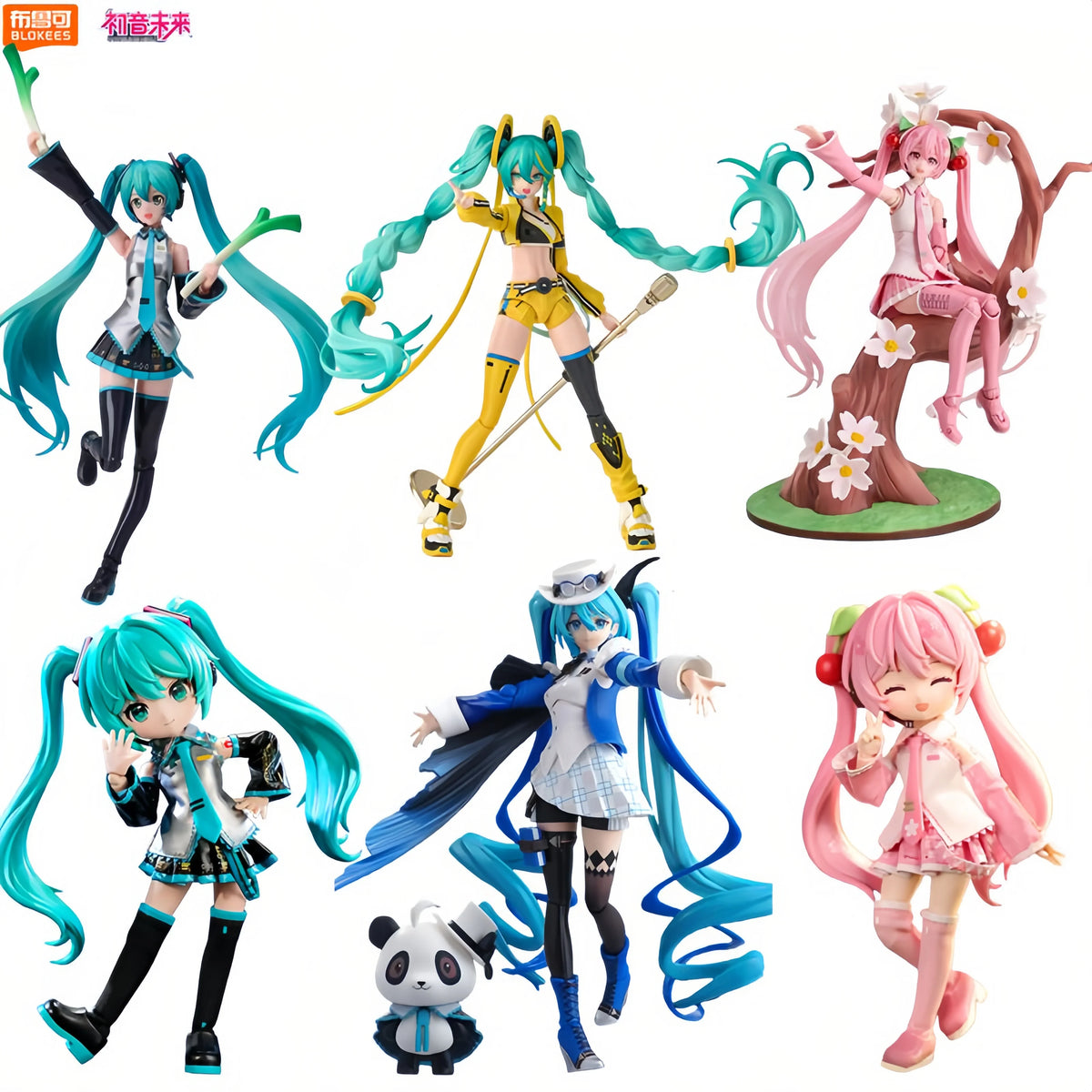 Blokees Hatsune Miku Action Figure DIY Joint Mobility Anime Assembly Figurine Toy Cartoon Doll Collection Figures Christmas Gift