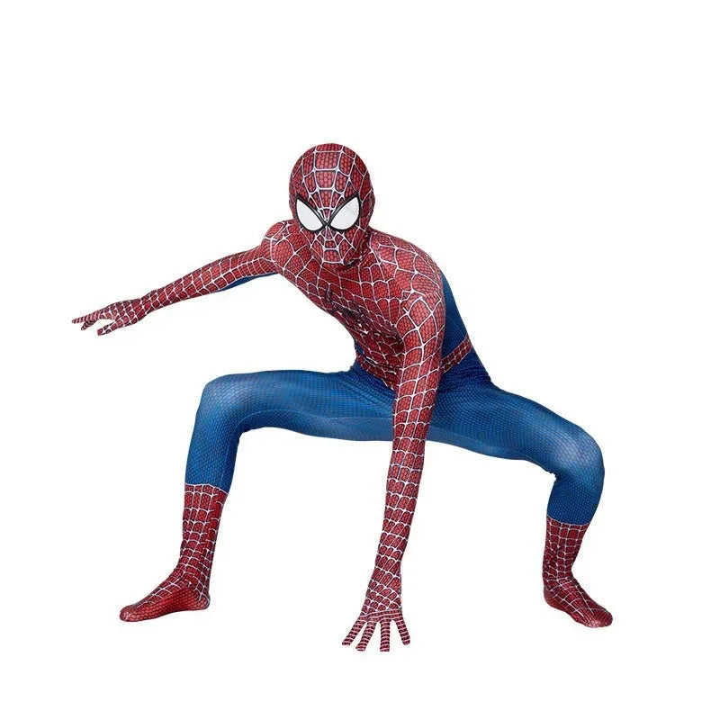 Halloween Role‑Play Bodysuit Stretchy Full Jumpsuit With Headcover Hero Themed Outfit For Cosplay Enthusiasts