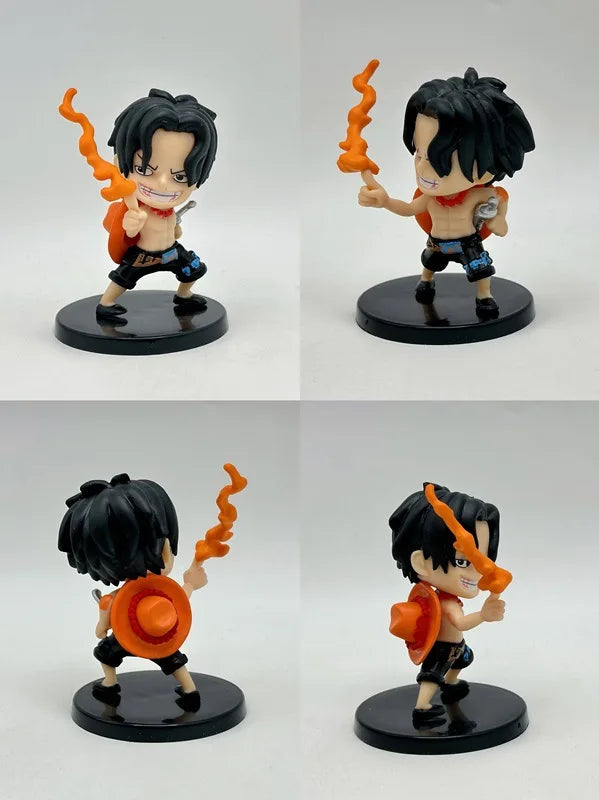 One Piece 8 mini stamps cartoon characters PVC collection seal ornaments gifts