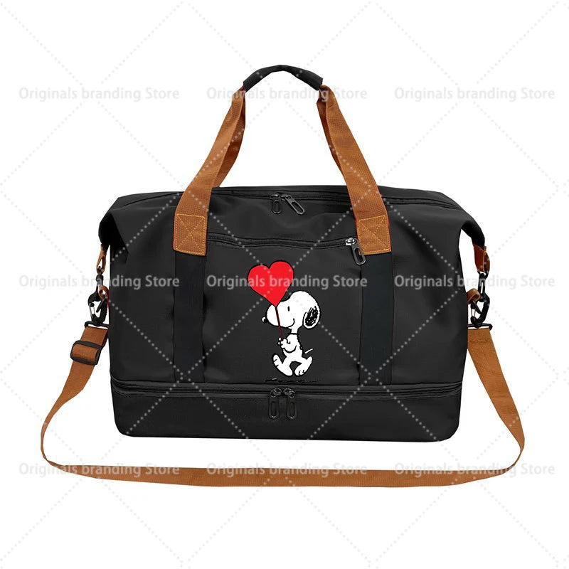 SNOOPY Travel Bag Anime Cartoon Women Waterproof Gym Sport Bag Fitness Handbag for Men Storage Bag Shoulderbag  birthday Gift