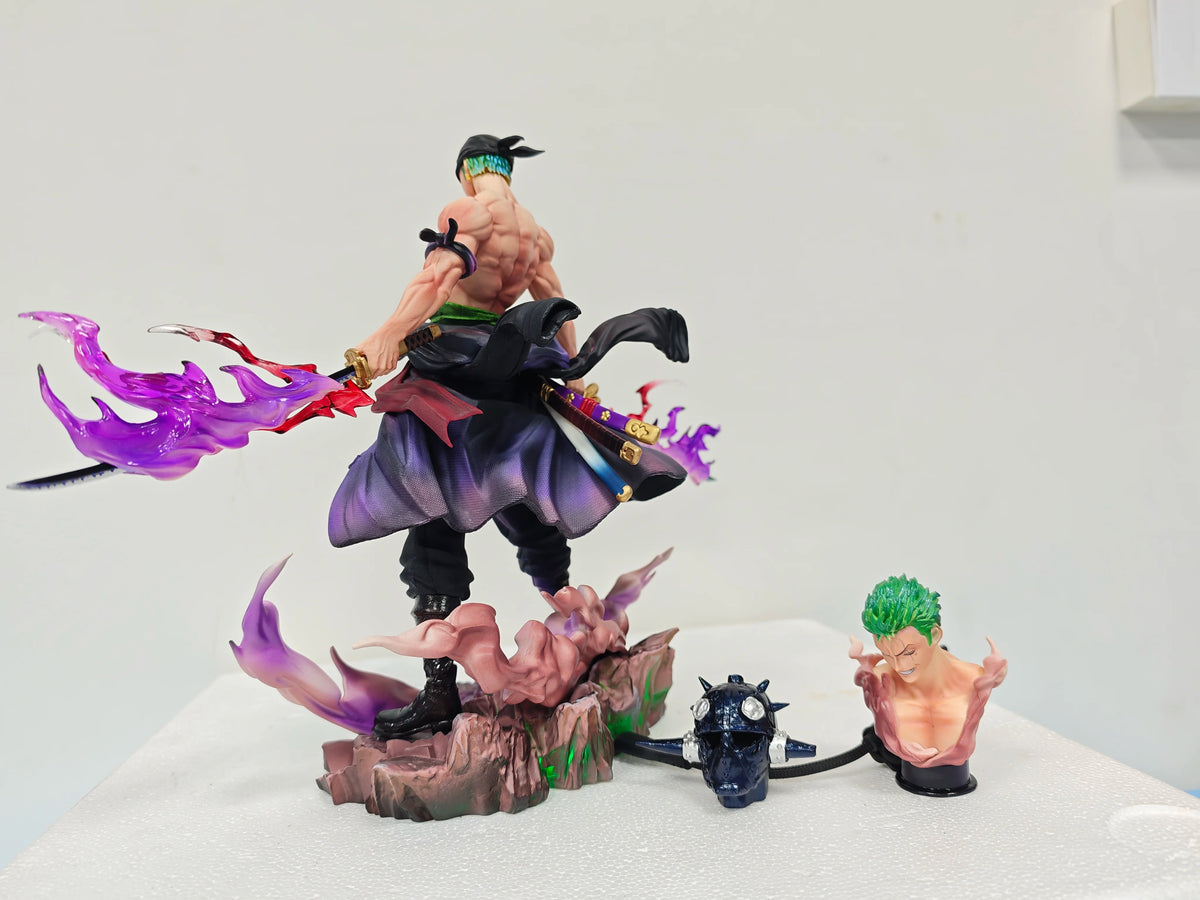 One Piece Explosive Energy Roronoa Zoro Double Head Anime Figure Pvc Collectible Model Statue Decoration Toys Doll Birthday Gift