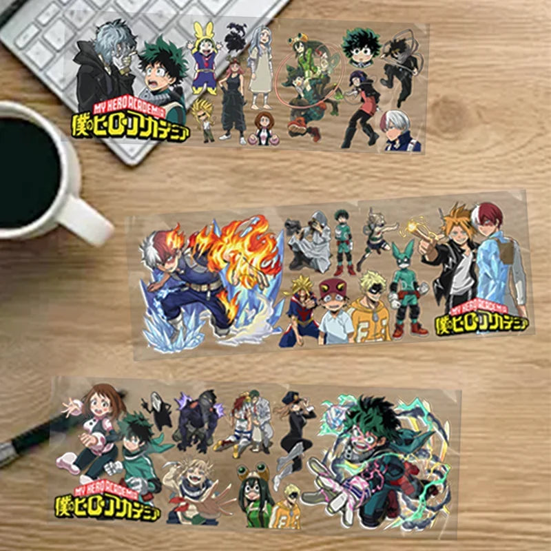 UV DTF Anime HD Sticker Waterdichte DIY My Hero Academia Transfer Sticker Permanent Sticker Water Cup Midoriya Izuku Decorate