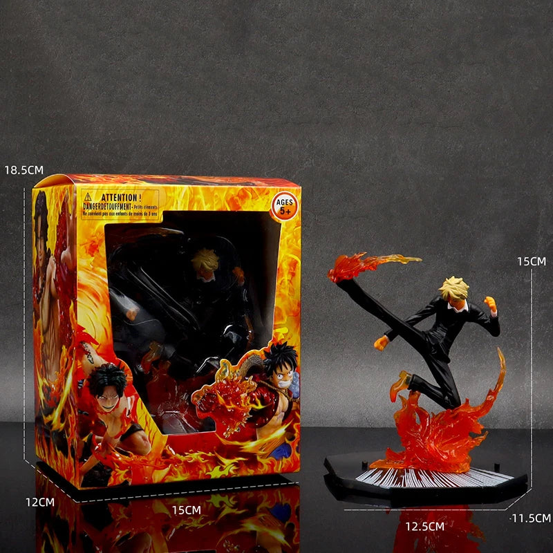 One Piece Luffy Roronoa Zoro Sabo Figure Toys Portgas D Ace Vinsmoke Sanji PVC Figurine Action Collection Anime Model Dolls Gift