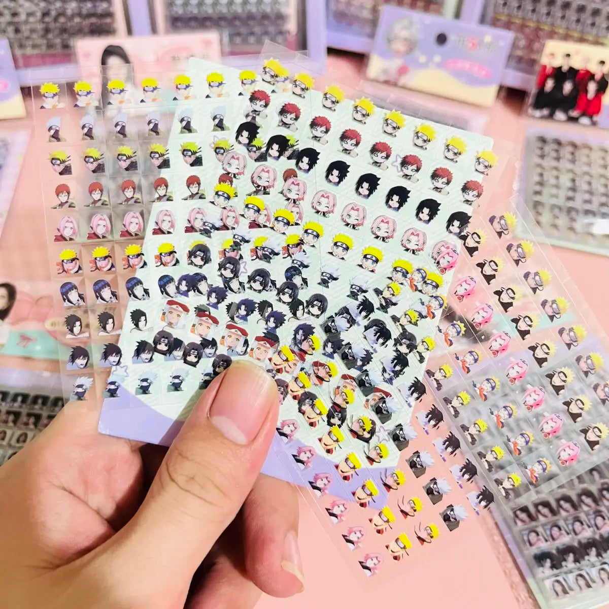 "Naruto Mini Nose Sticker - Hinata Kamakiri Sasuke Naruto Anime Souvenirs Nail Waterproof Decal"