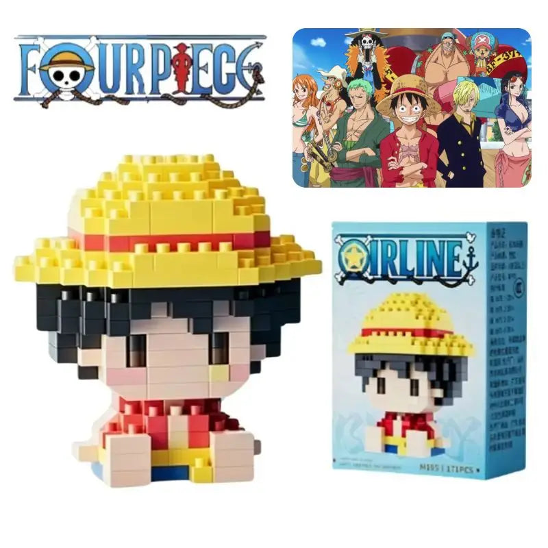 ONE PIECE Sun God Nika Luffy Micro Building Block Chopper Ace Buggy -3D Anime Model Assembly Mini Bricks Figure Toys For Gift