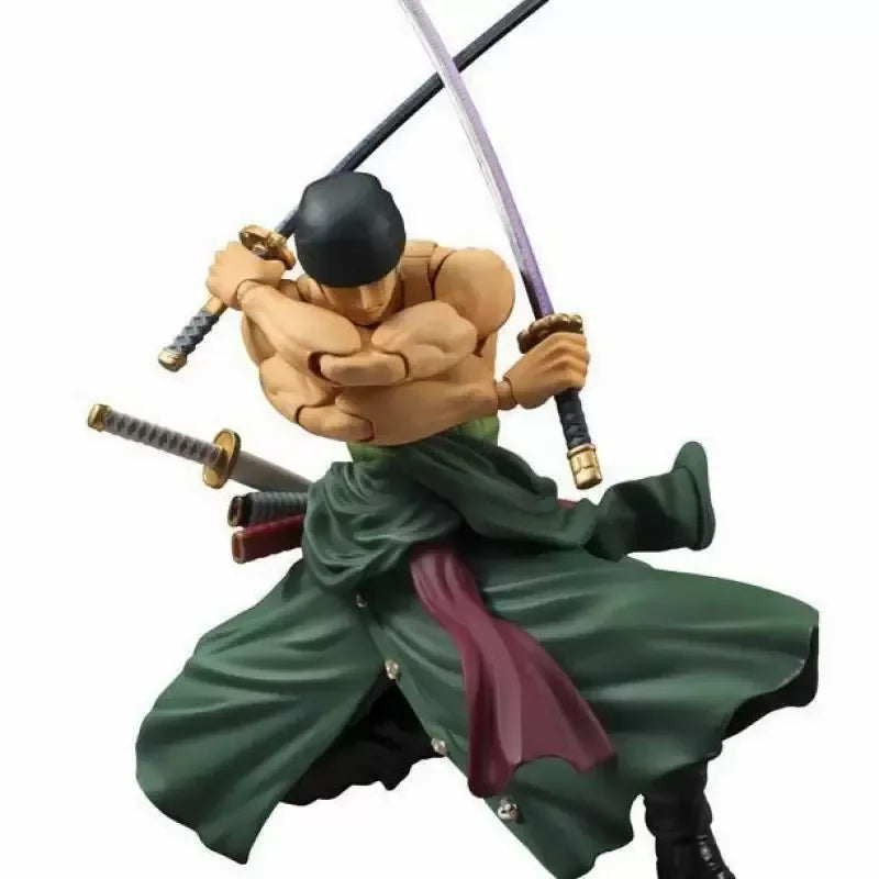 One Piece Zoro Action Figure Model Toys Kit With Multiple Swords Accessories Movable Joints Anime Collectible Ornament Gifts