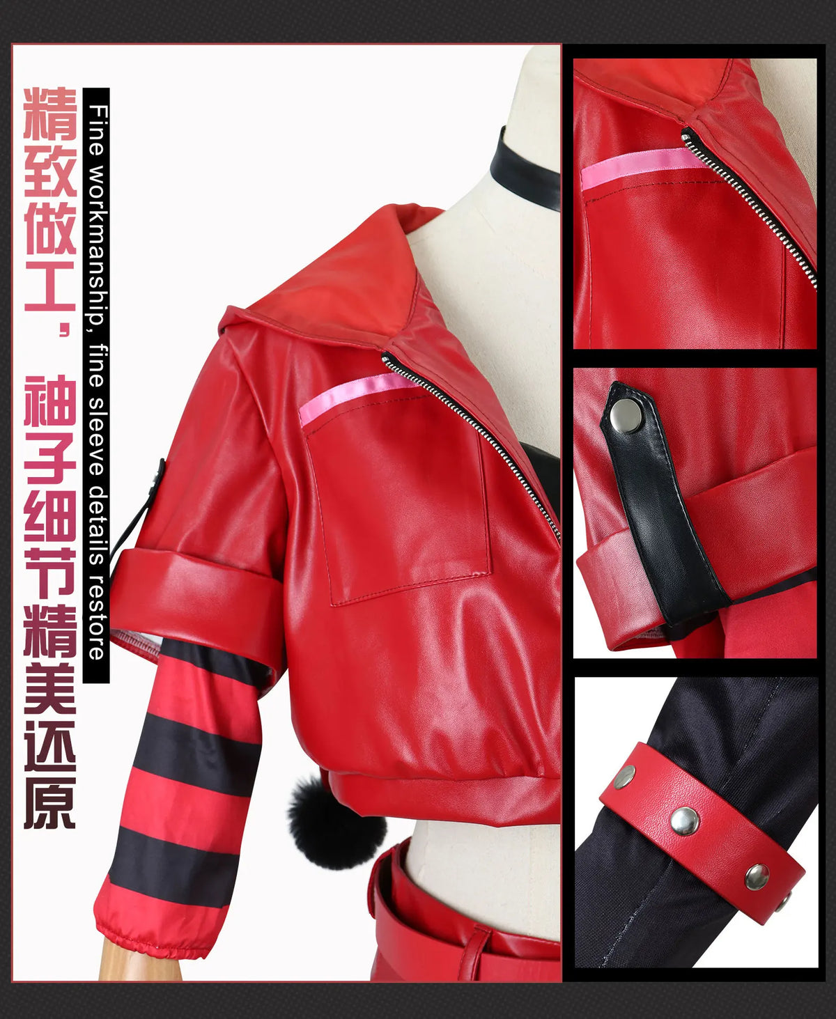 Suicide Anime Quinn Cosplay Costume Wig Faux Leather Jacket With Hats Shorts Bra Choker Gloves Belt Daily Wear Halloween