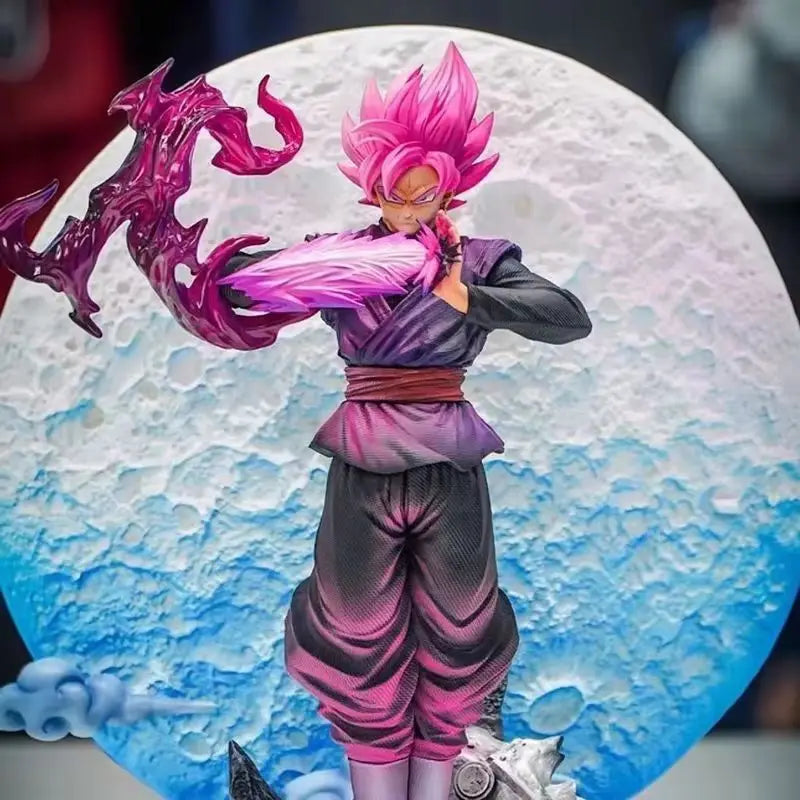 JT Statue 38cm/14.96inch Dragon Ball Z Zamasu Figure Black Goku Super Saiyan Action Figure Collection Model Toys Luminous Moon