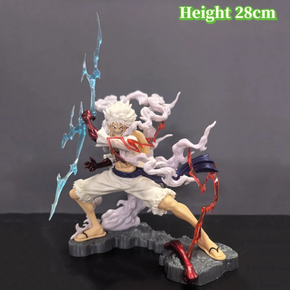 28cm/11.02in One Piece Anime Wink Studio Small Thunderbolt Nika Luffy Figures Pvc Statue Desktop Ornamen Collection Statue Model