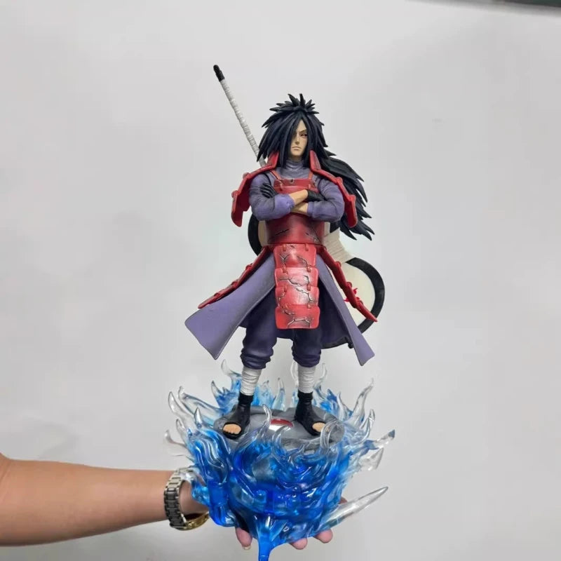 In Stock 25cm 42cm Anime Naruto GK Uchiha Madara CW Gatekeeper Ver LED Light Up PVC Figure Collectible Statue Model Toy Desktop