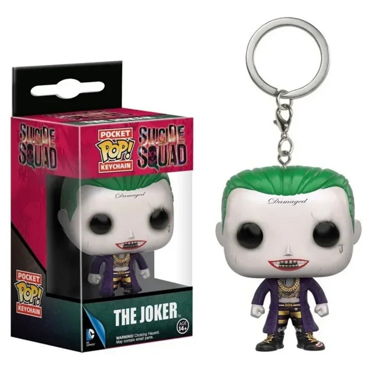 FUNKO Pop Suicide Squad The Joker Harley Quinn Pocket Pop Keychain Vinyl Action Figure Collection Model Toys For Children