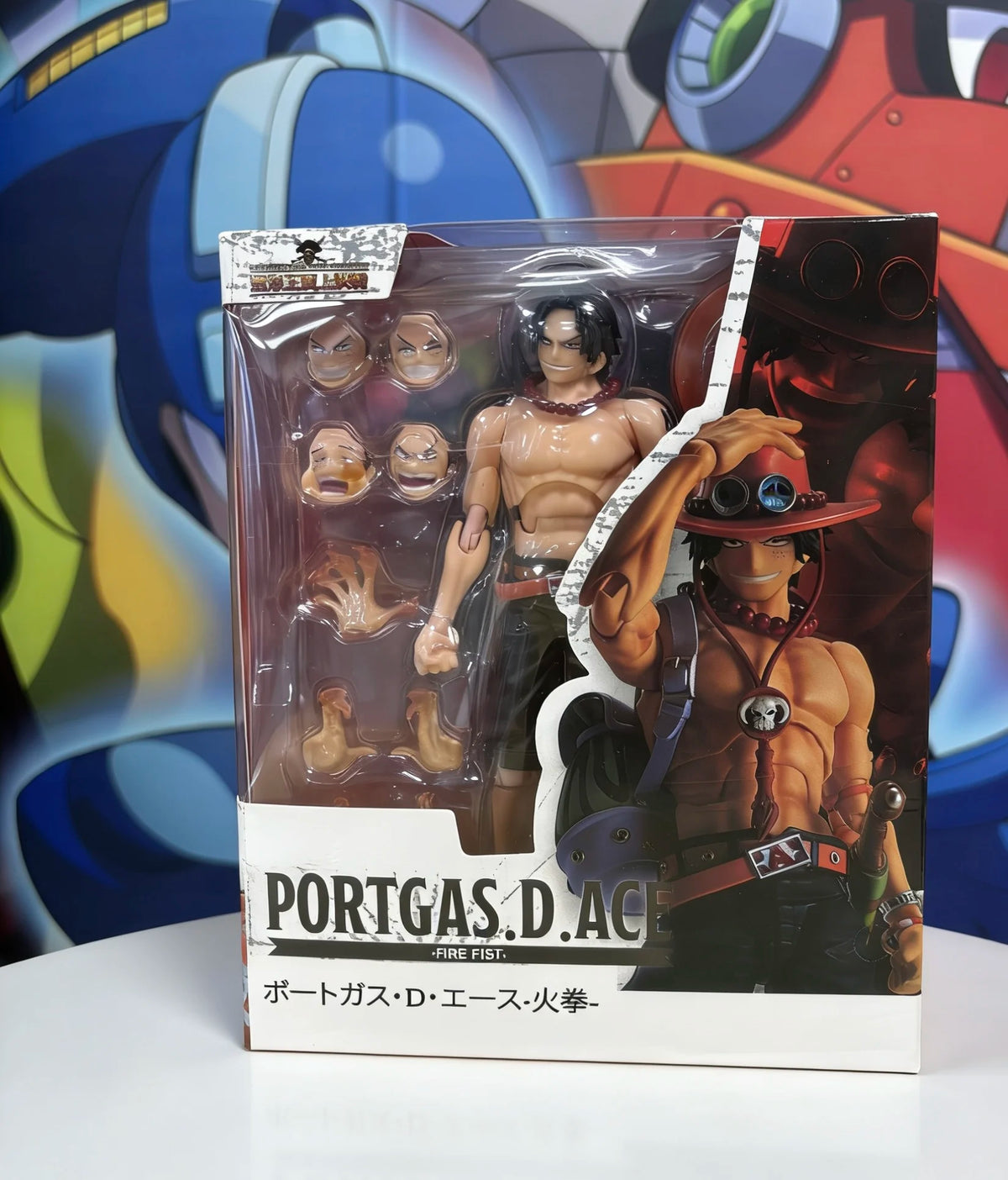 Bandai SHF One Piece Fire Fist Ace Action Figure - Collectible Model Toy Doll Ornament for Birthday Gift