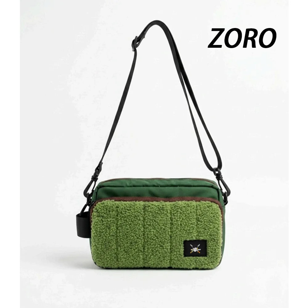 Official One Piece Anime Shoulder Bag Luffy Zoro Chopper Crossbody Bag Waterproof Layer Travel Storage Bag Fans Collection Gift.