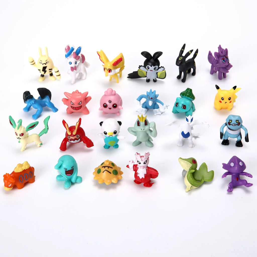 144pcs Mini Pocket Monster Action Figure Pvc Model Statue Ornament Desktop Decor Anime Collection Pc Case Doll Toy Gift