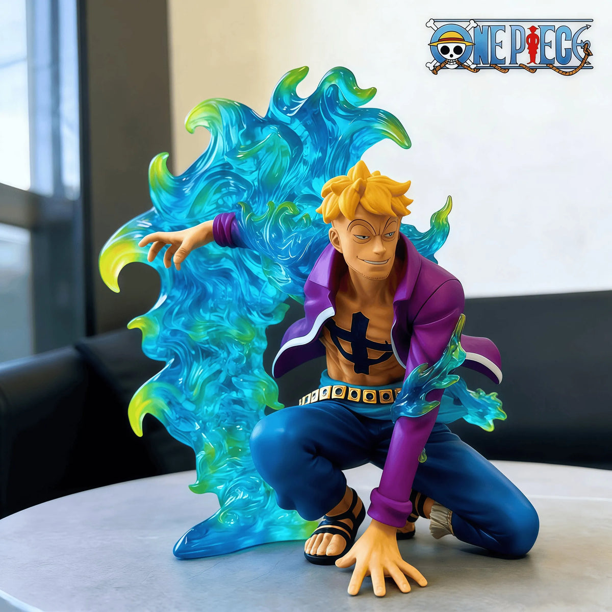 One Piece Anime Figure Marco Squatting Position Peripheral Pvc Model Scene Statue Desktop Decoration Ornaments Gift Toys