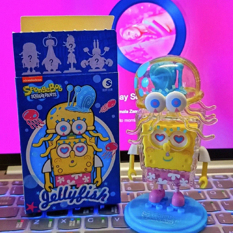 SpongeBob SuqarePants Blind Box Toys Jumping Jellyfish Series PatrickStar Squidward Tentacles Doll Toys Collect Ornaments