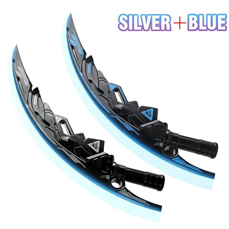Lightsaber Sword Toy Dual Splicable Luminous Moon Blade with Sound Effect 7 Adjustable RGB Light Modes for Cosplay Party Gift