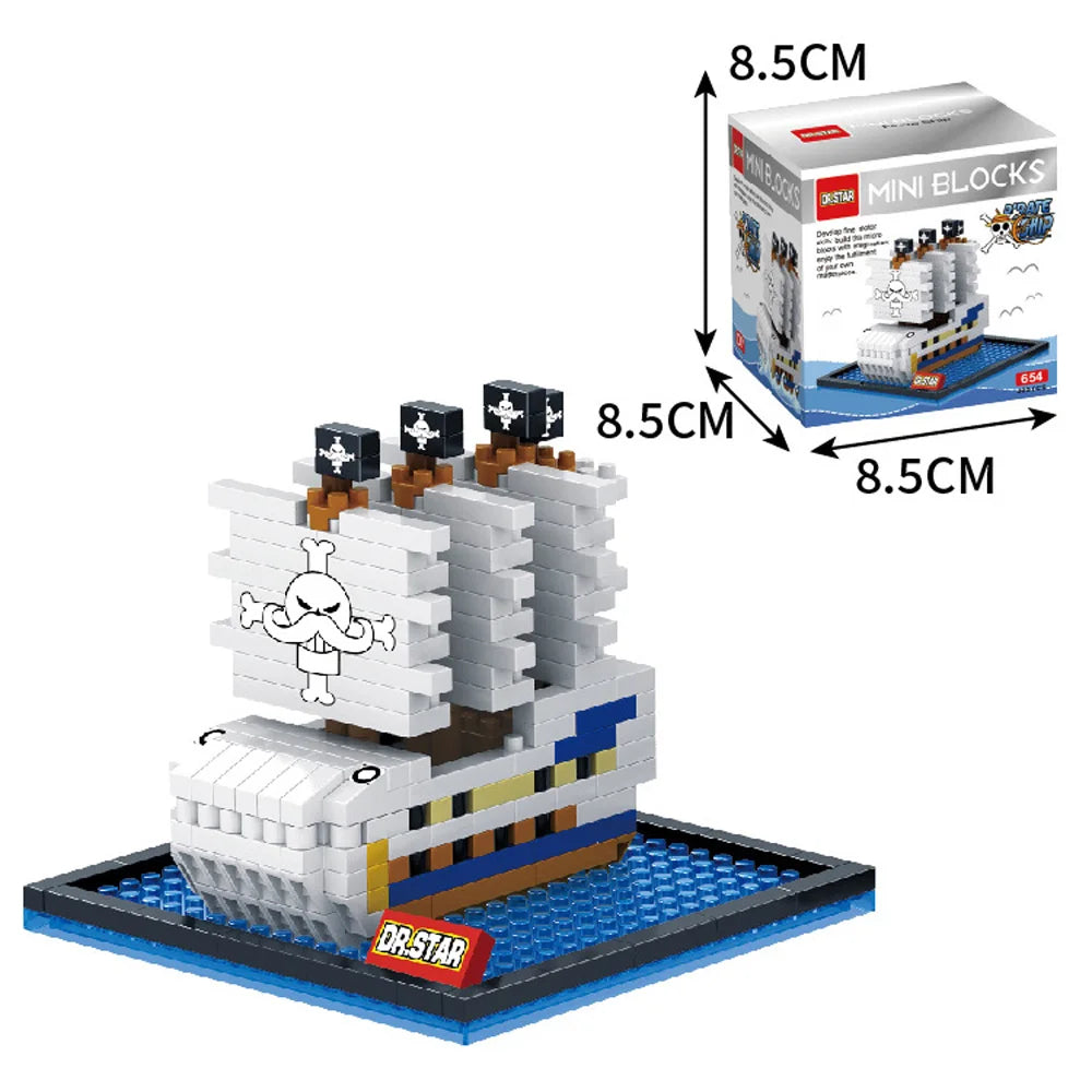 One Piece Anime Pirate Ship Building Blocks Thousand Sunny Going Merry Moby Dick Bricks Piece Figure Creative Toys Birthday Gift