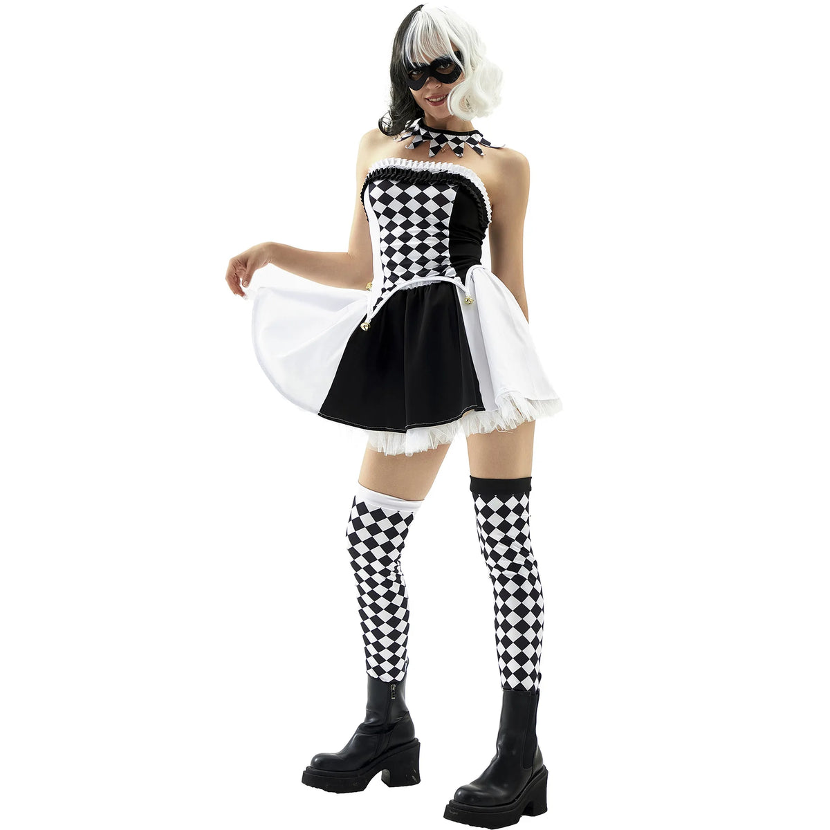 ZOETOPKID Halloween Cosplay Costumes Clown Circus Party Dress Uniforms Female Costume Naughty Clown Performance Joker Clothing