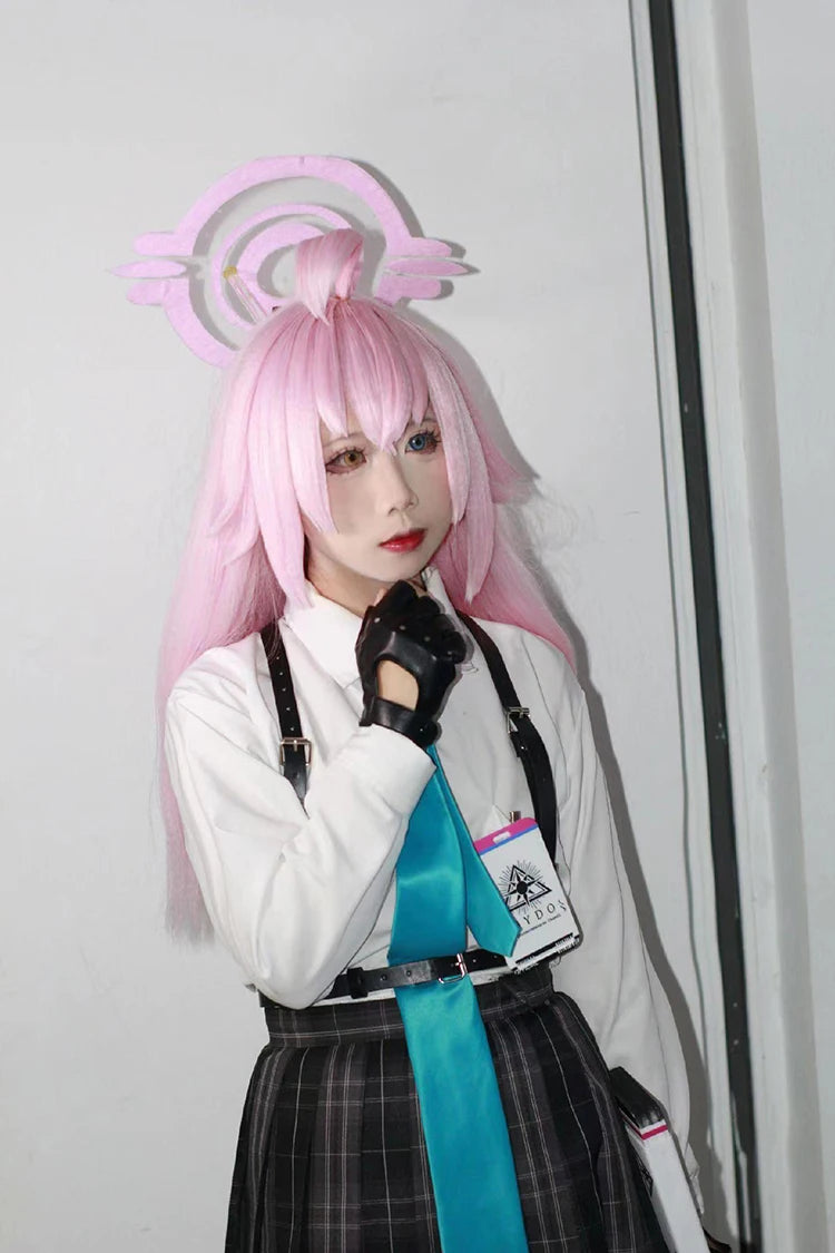 Takanashi Hoshino Costume Game Blue Archive Cosplay School JK Uniforms Top Skirts Wig Outfit Carnival Party Women Man Anime Suit