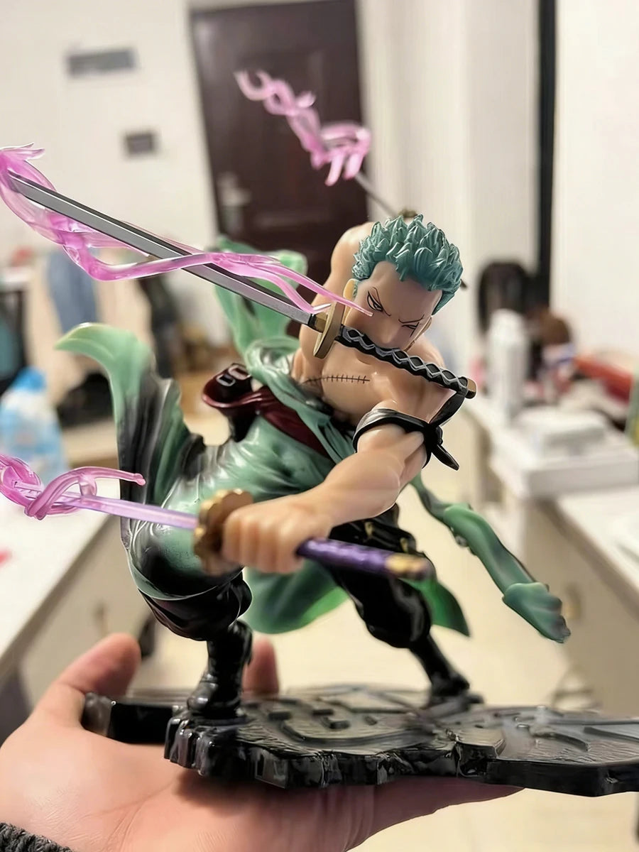 One Piece Action Figure Three-Knife Fighting Skill Roronoa Zoro Anime Model Decorations PVC Toy Gift