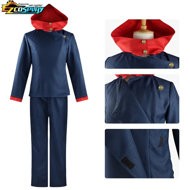 Itadori Yuji Cosplay Anime Jujutsu JJK Itadori Yuji Cosplay Costume Wig Jacket Pants Uniform Halloween Costumes