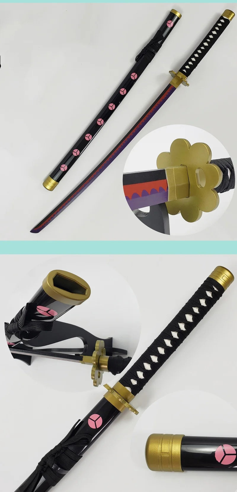 40inch Roronoa Zoro Katana Wooden Shanks Sword Anime Cosplay Prop Ninja Knife Real Size Japanese Katana Samurai Sabre Toys Gift