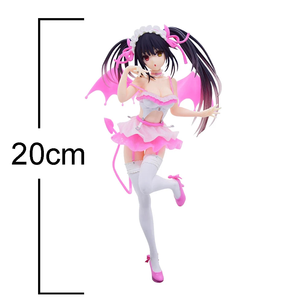 Anime Tokisaki Kurumi Figure Tokisaki Kurumi Action Figures PVC Model Cute Girl Toys Pink Devil Tokisaki Kurumi Figurine 20cm
