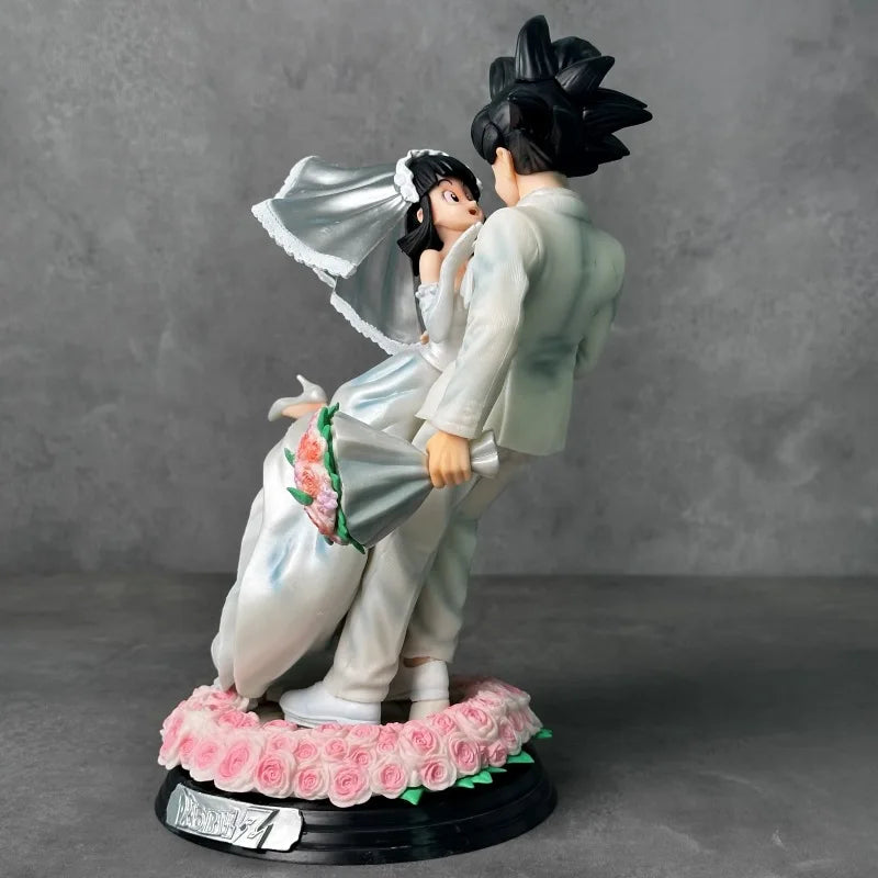 Dragon Ball Z Son Goku & Chichi Wedding Version 31cm Pvc Action Figure Collectible Model Toy Couple Statue Ornament Wedding Gift