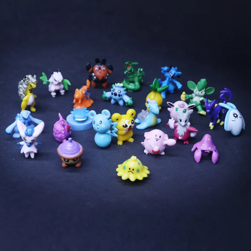 144pcs Mini Pocket Monster Action Figure Pvc Model Statue Ornament Desktop Decor Anime Collection Pc Case Doll Toy Gift