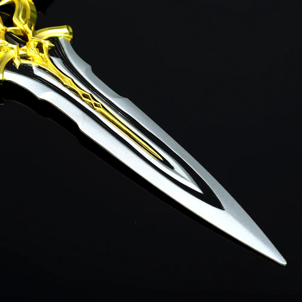 King of Glory Game Peripheral Weapon 22cm Character Kai Silver White Aria Zinc Alloy Weapon Model Ornaments Collection Gift Toys