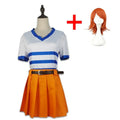 Movies Anime Nami Cosplay Costume Nami Uniform Shirt Skirt Nami Wig Halloween Party Performance Wear Clothing Womens