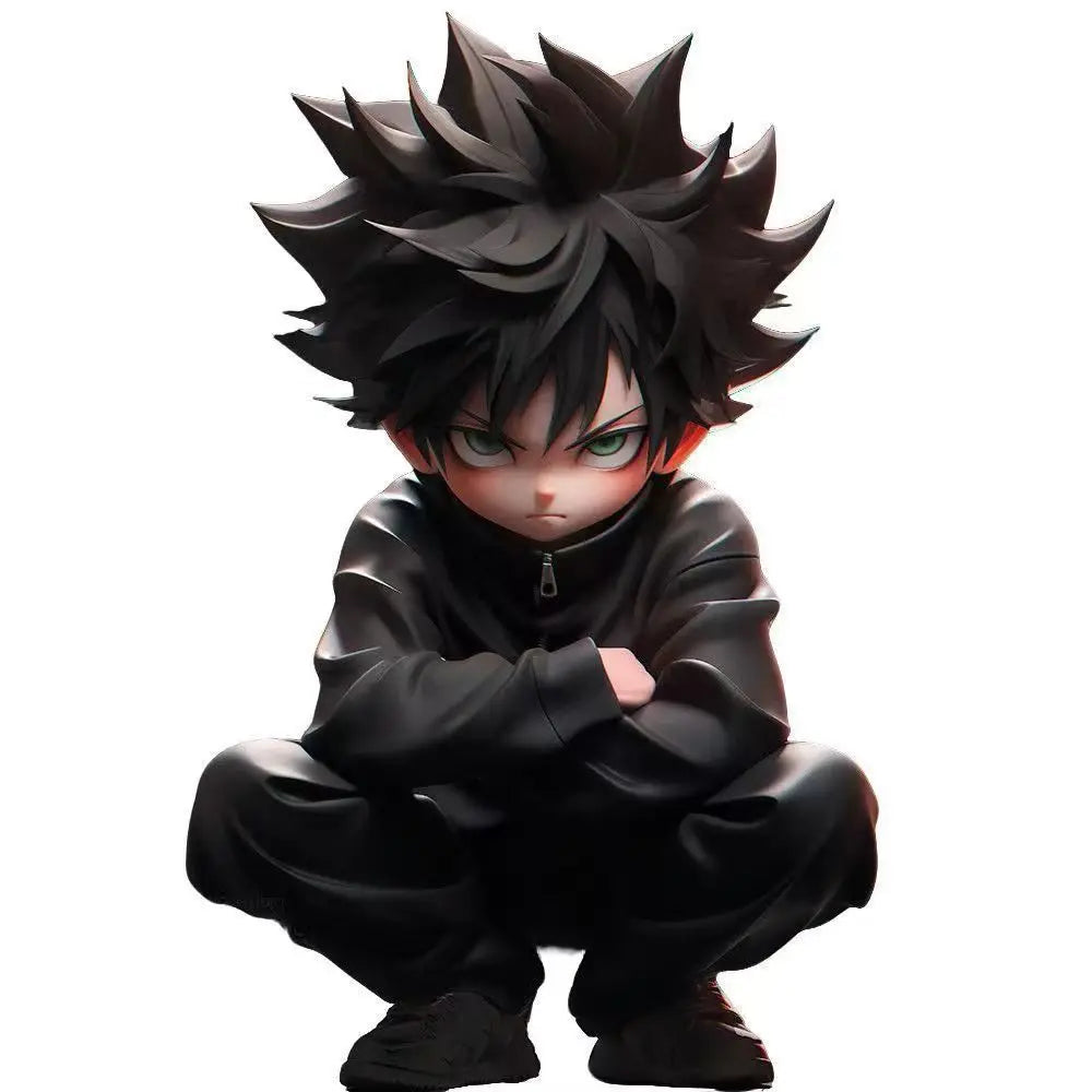 Bandai Jujutsu Kaisen Q Version Figure Gojo Satoru Sukuna Fushiguro Megumi Squatting PVC Model Statue Desktop Decorative toy