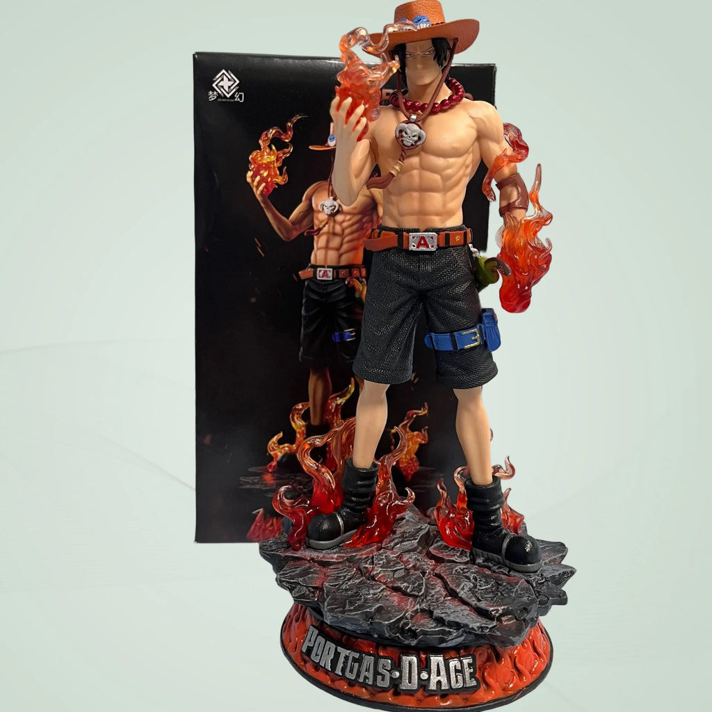 24.5cm New One Piece Ace Gk Fantasy Third Anniversary Super Huge Collect Figures Trendy Statue Anime Decoration Christmas Gift