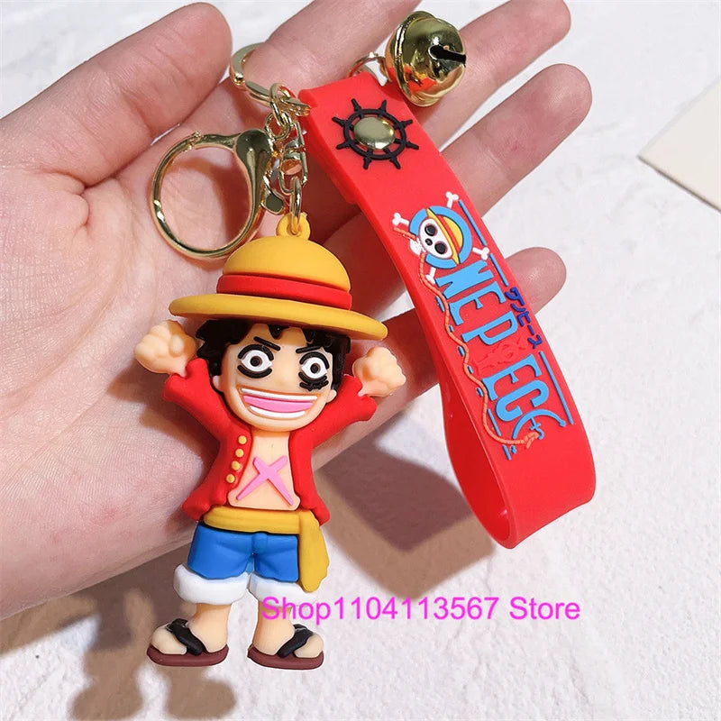 One Piece Luffy Keychain Monkey D. Luffy Roronoa Zoro Cartoon Character Ornament Key Bag Pendant Clothing Accessories