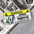 Mini Cooper Airbag Check Decal, Anime Cartoon Waterproof Vinyl Warning Sticker Auto Interior Decor Accessories