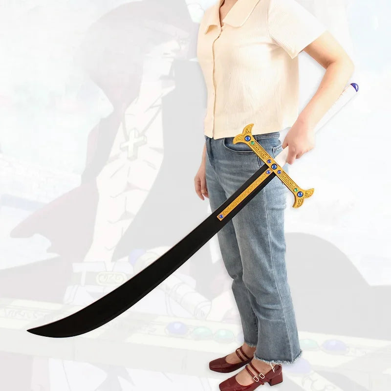 Large Dracule Mihawk Katana Eagle Sword Wooden Ninja Knife Anime Cosplay Prop Real Full Size Japanese Katana Samurai Sabre Toy