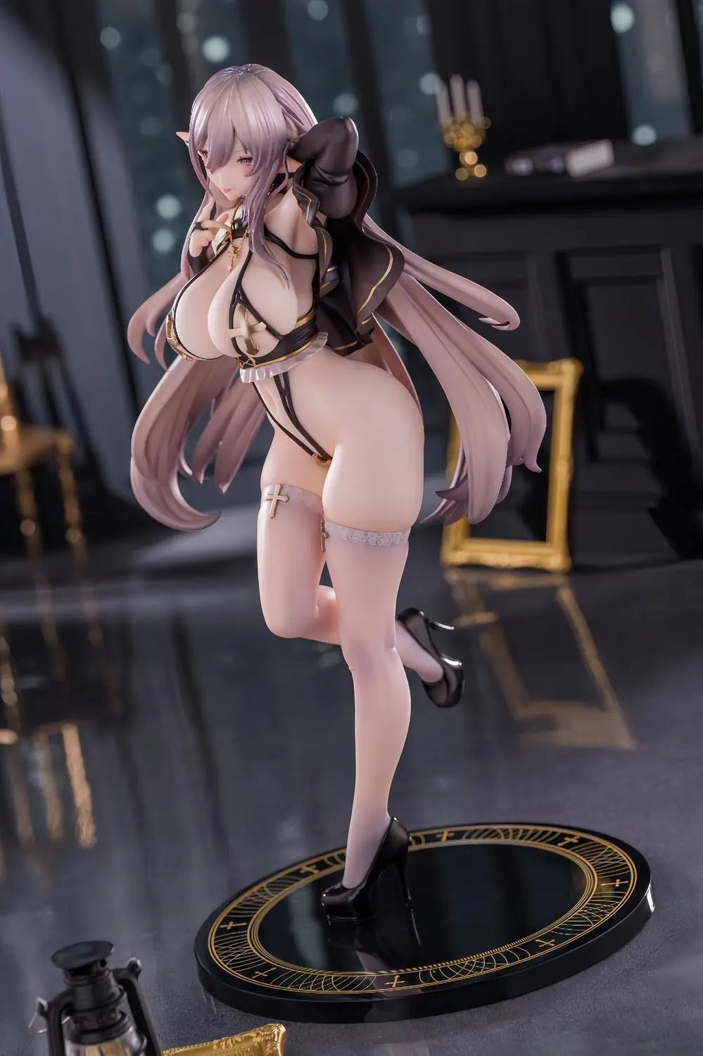 25cm Elf Nun Standing Pose Bishoujo Anime Figure Statue Desktop Decoration Gift for Fans