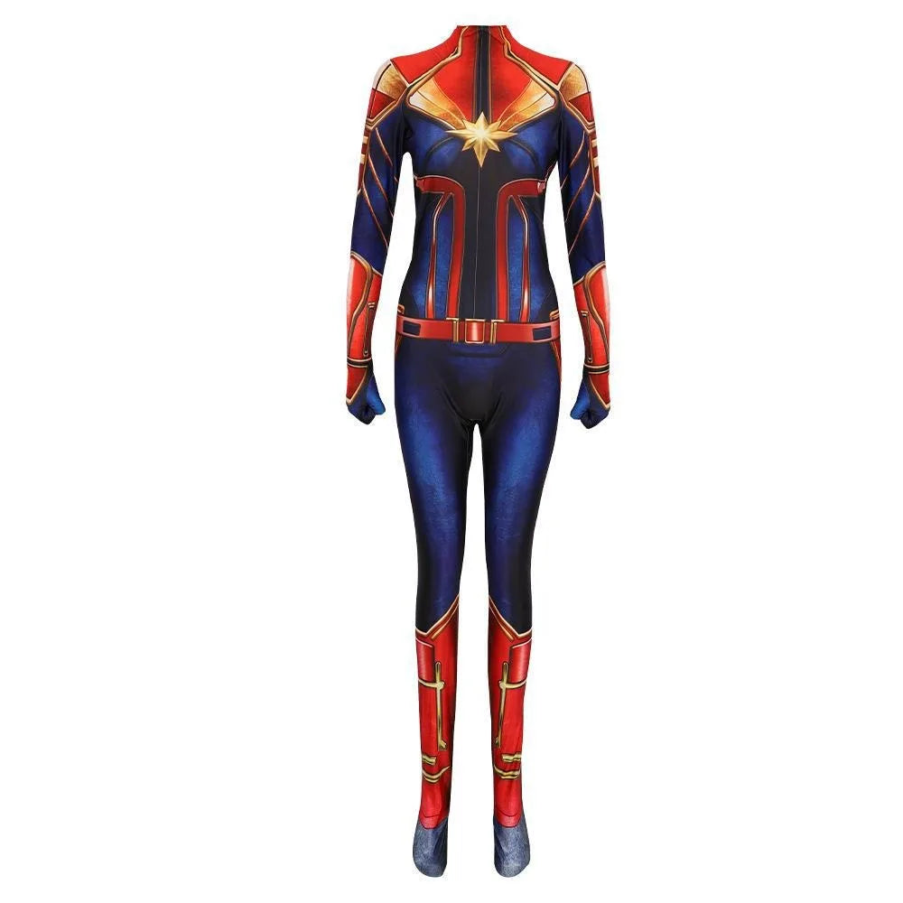 Movie Captain Cosplay Costume Women Superhero Cos Stage Jumpsuit Halloween Carnival Role Play Party Zentai Kids Adult bodysuit