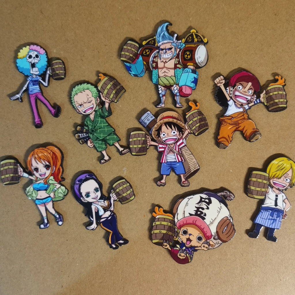 One Piece Luffy Zoro Magnetic Refrigerator Sticker Hot Sale In Stock Anime Cartoon Manga Kitchen Decor