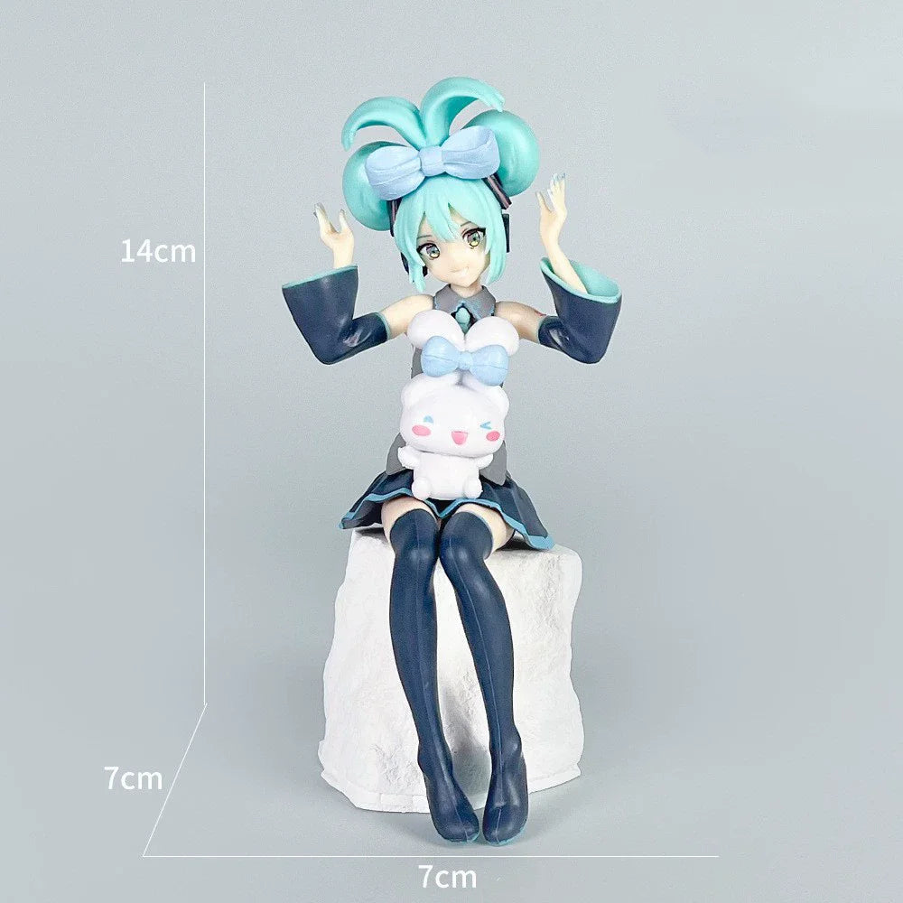 2026 Hot sale 11-21cm Desktop Cute Hatsune Miku Kwaii Style Anime Figure Toys PVC Model Collector Doll Birthday Gift