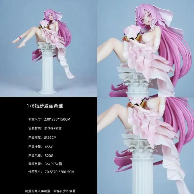 New 30cm Elysia Wedding Dress Anime Figure Pvc Model Collectible Desktop Ornamen Static model statue Surprise Gift