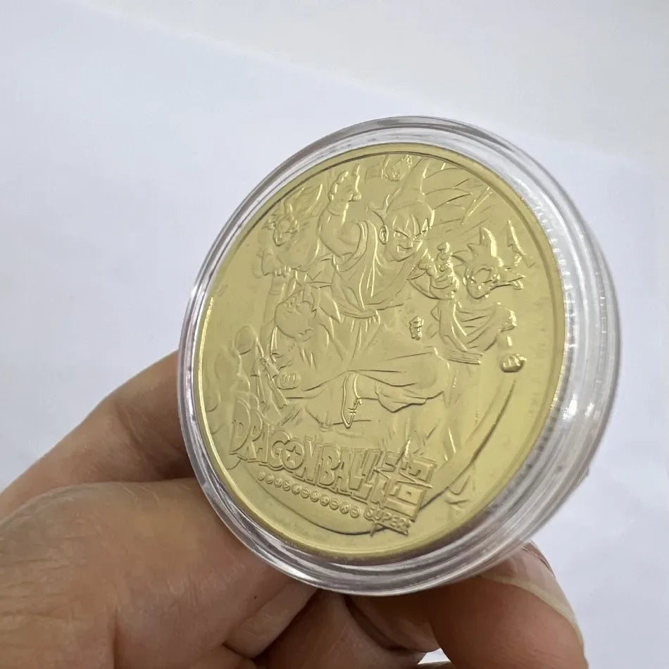 10CPS2026 New Dragon Ball Z 10th Anniversary Coin Keychain Metal Crafts Die-casting Sticker Badge Bag Pendant Accessories
